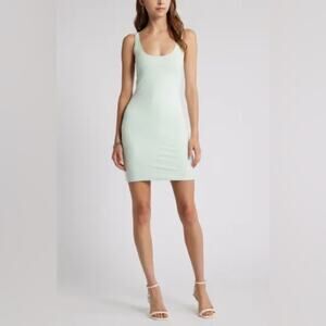 Nordstrom Open Edit Raw Edge Tank Mini dress mint green small